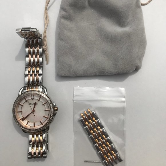 Bulova Women's 98R144 Diamond Two Tone Watch - Picture 4 of 7